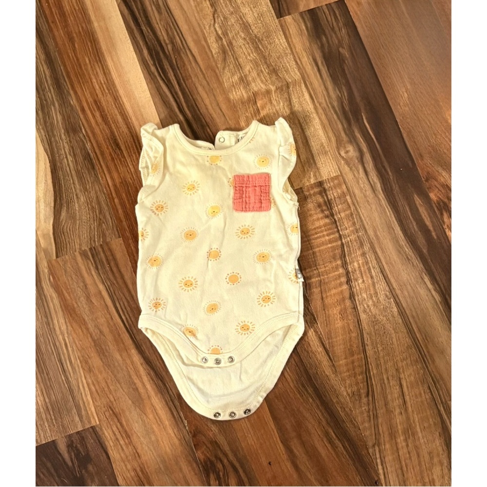 Cream Baby Onesie with Sunflower Print